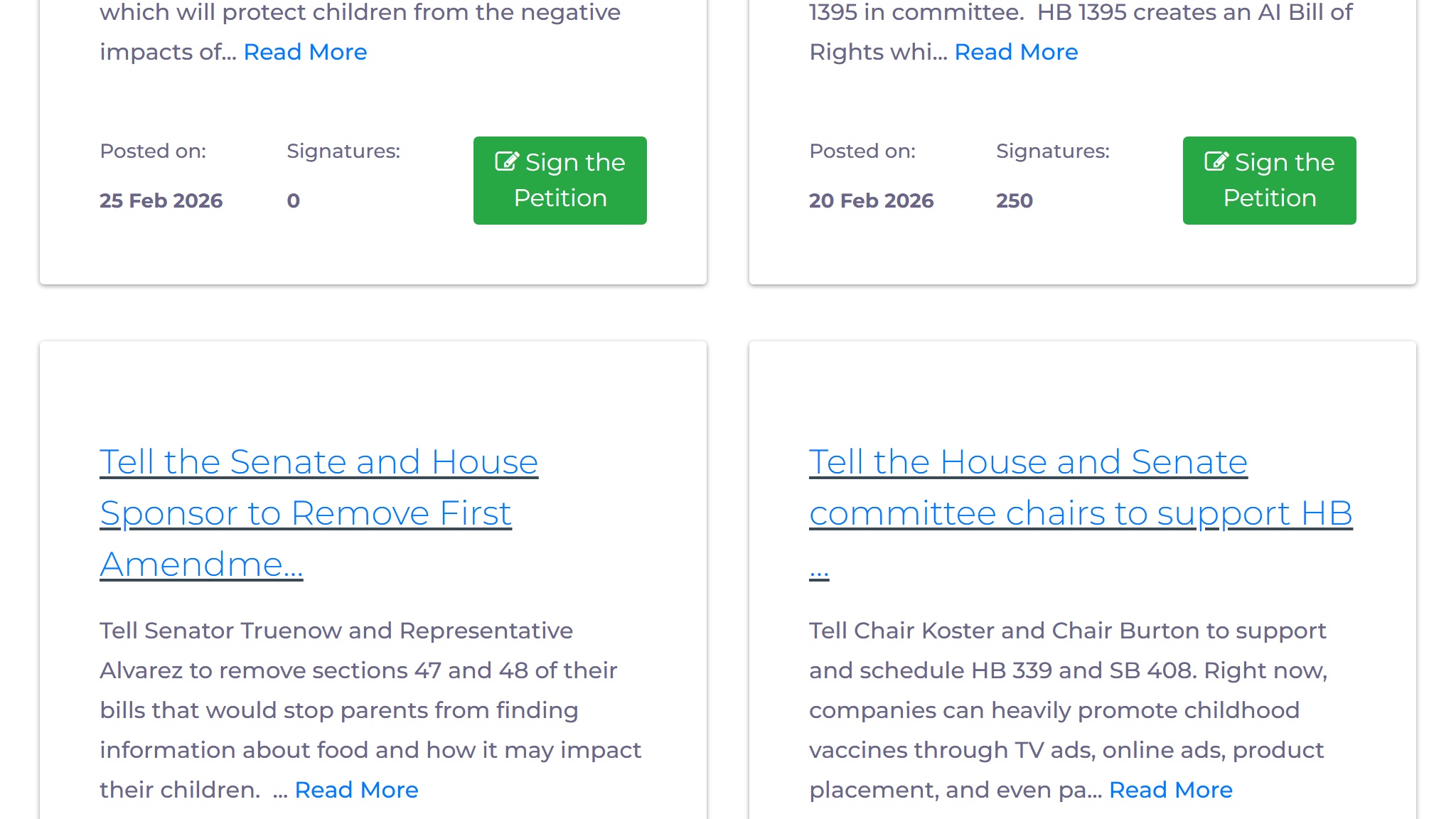 Florida Action Center website scrolled view — built by MOTS Technologies