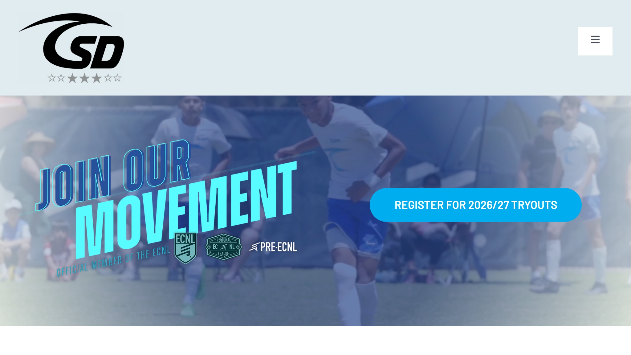 Screenshot of Surf Soccer website — built by MOTS Technologies