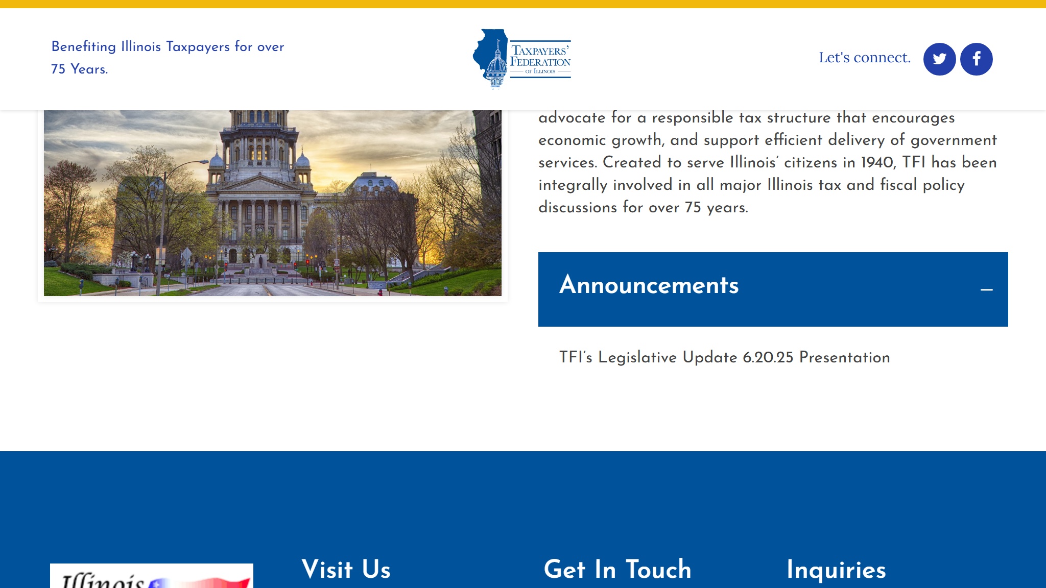 Illinois Tax website scrolled view — built by MOTS Technologies